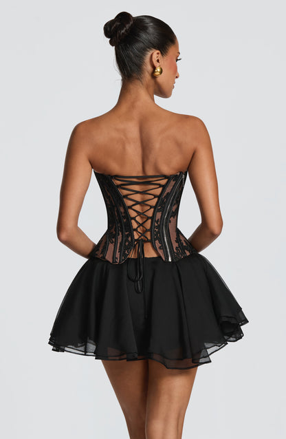 Sophia Black Corset Top for Summer