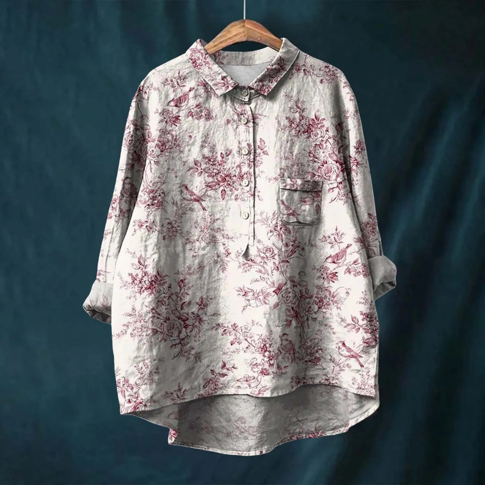 Luvrefashion | Angela Versatile Style Oversized Shirt in Dark Green - back view