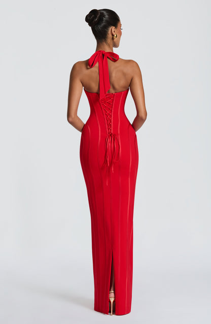 Sophia Red Maxi Summer Dress