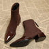 Lena | Stylish Women's Block Heel Ankle Boots - Brown