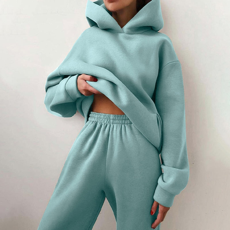Luvrefashion | Esther Casual Hoodie and Jogger Set in Brown - back view