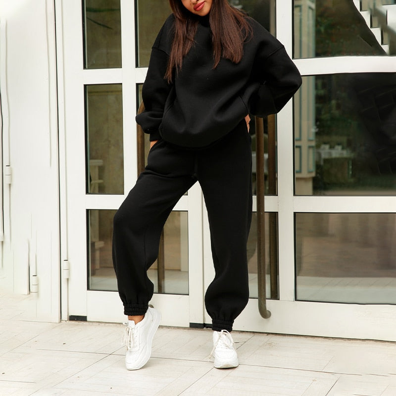 Luvrefashion | Esther Casual Hoodie and Jogger Set in Brown - front view