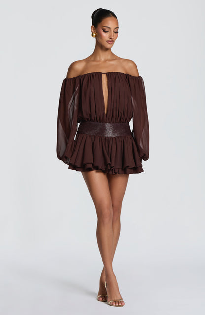 Sophia Plum Brown Summer Playsuit