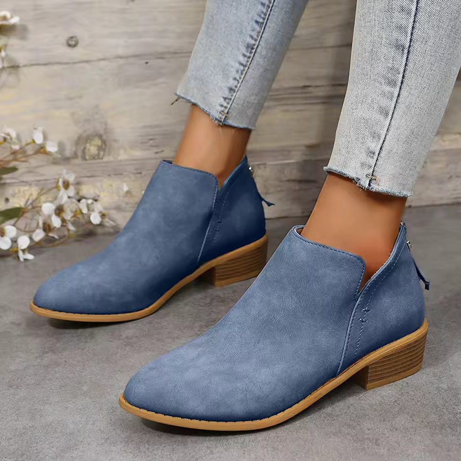 Luvrefashion | Lena Pointed Toe Wedge Ankle Boots in Green - image 16