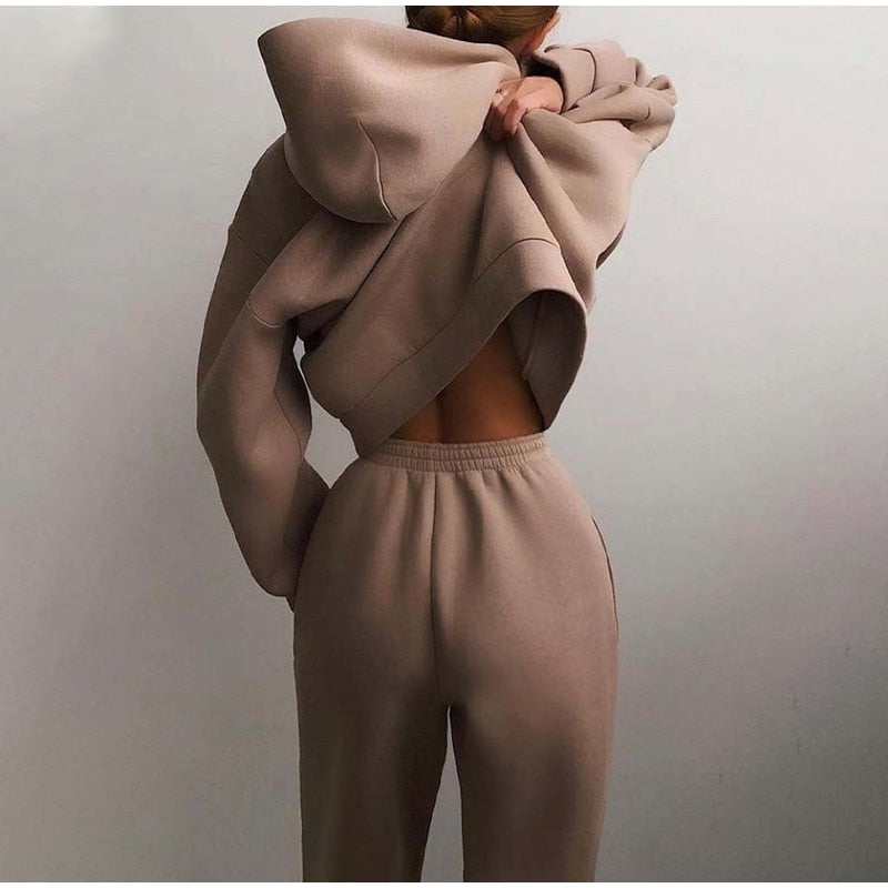 Luvrefashion | Esther Casual Hoodie and Jogger Set in Brown - styled look