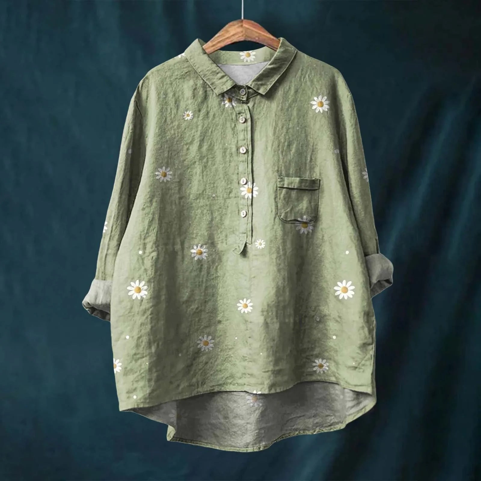 Luvrefashion | Angela Versatile Style Oversized Shirt in Dark Green - styled look