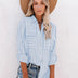 Jane | Women's Striped Blouse - Casual Chic - Blue