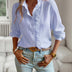 Lila | Women's Sophisticated Ruffle Blouse - Blue