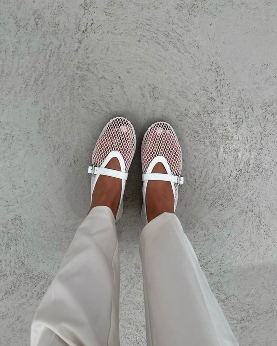 Sophia Mesh Ballerina Flats | Breathable Mesh & Leather