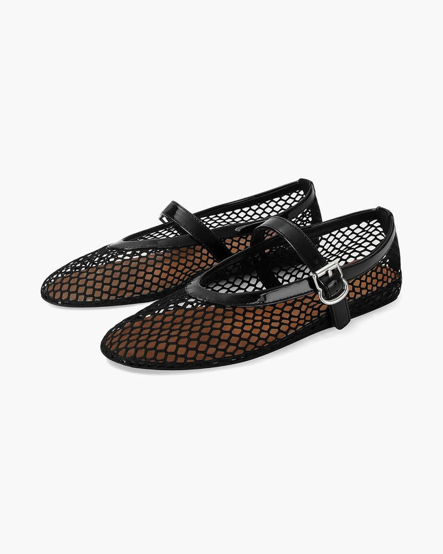 Sophia Mesh Ballerina Flats | Breathable Mesh & Leather