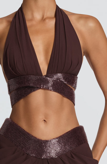 Emma Plum Brown Bralette for Summer Fashion