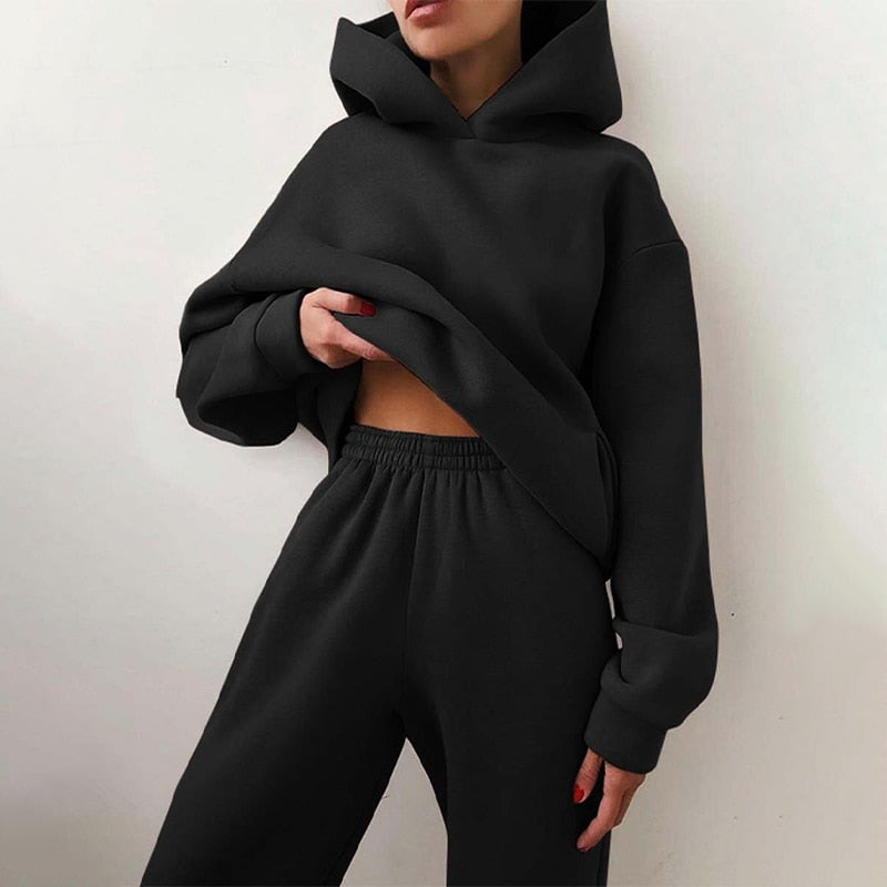 Luvrefashion | Esther Casual Hoodie and Jogger Set in Brown - side view