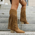 Lena | Fringe-Trimmed Women's Western Ankle Boots - Brown