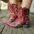 Lena | Women's Embroidered Ankle Western Booties
