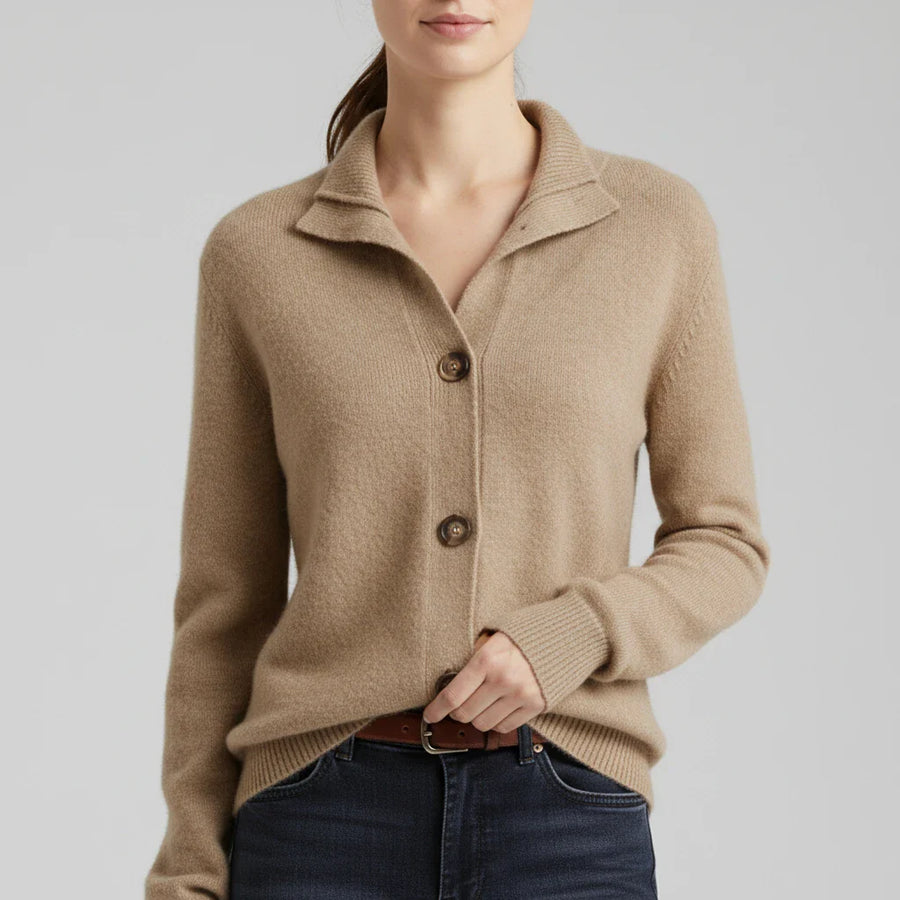 Luvrefashion | Ladies' Cardigan Sweater in Orange - back view