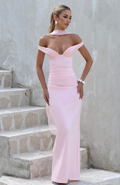 Sophia Blush Maxi Summer Dress