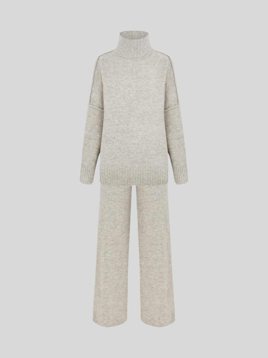 Luvrefashion | Sienna Relaxed Fit Two Piece Ensemble in Beige - image 13