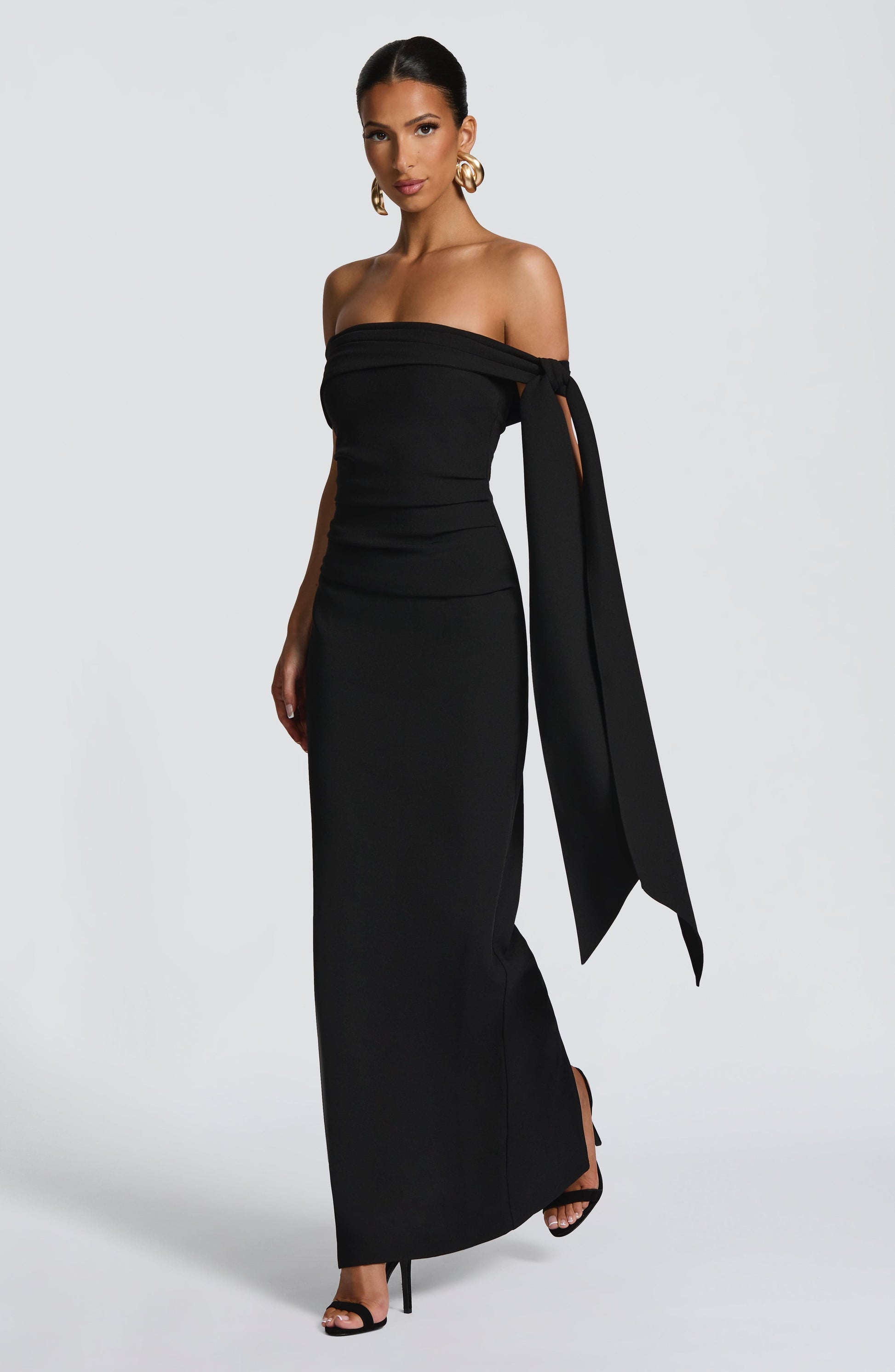 Addie Black Maxi Dress in XS - back view