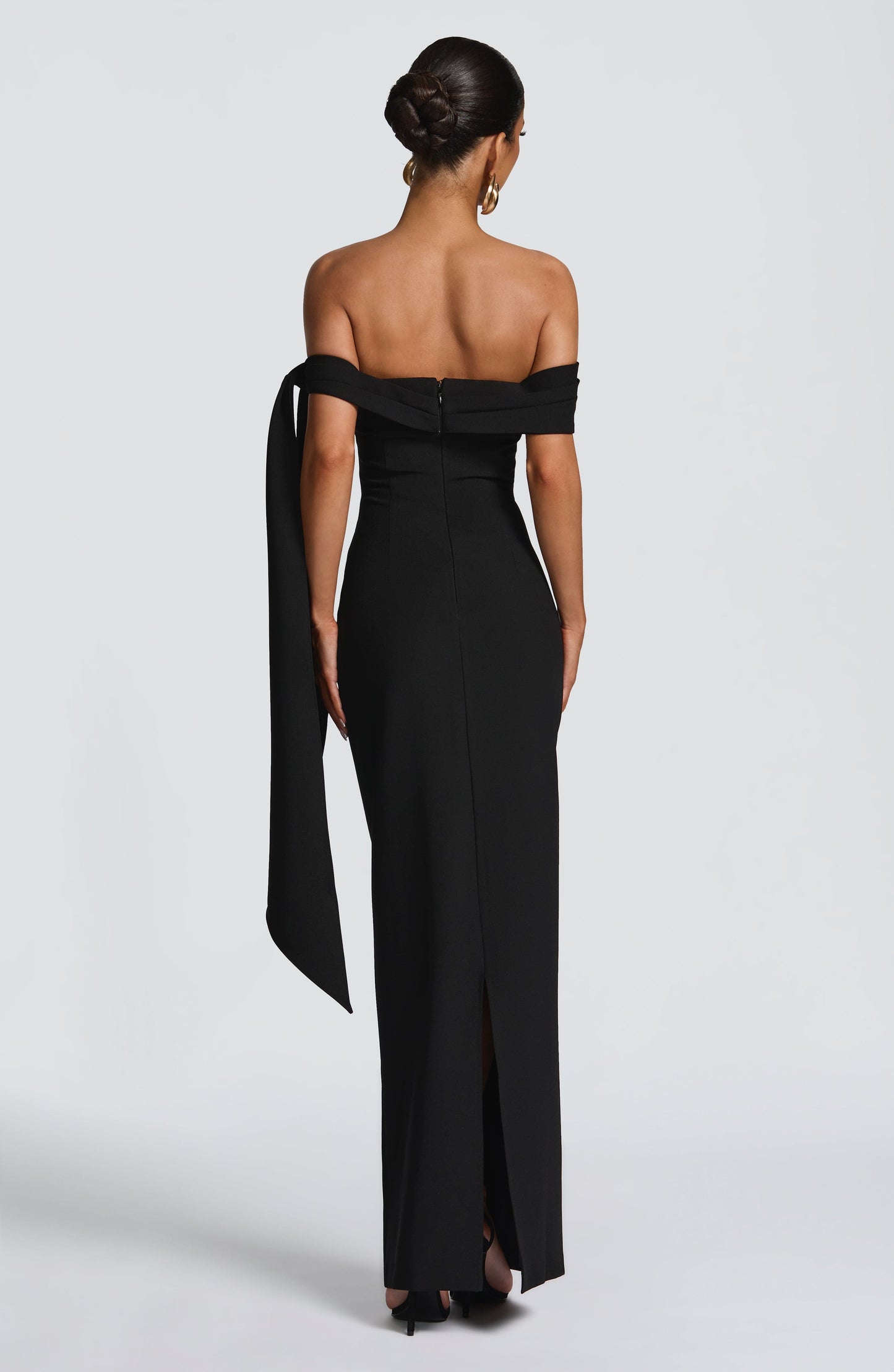 Addie Black Maxi Dress in XS - side view