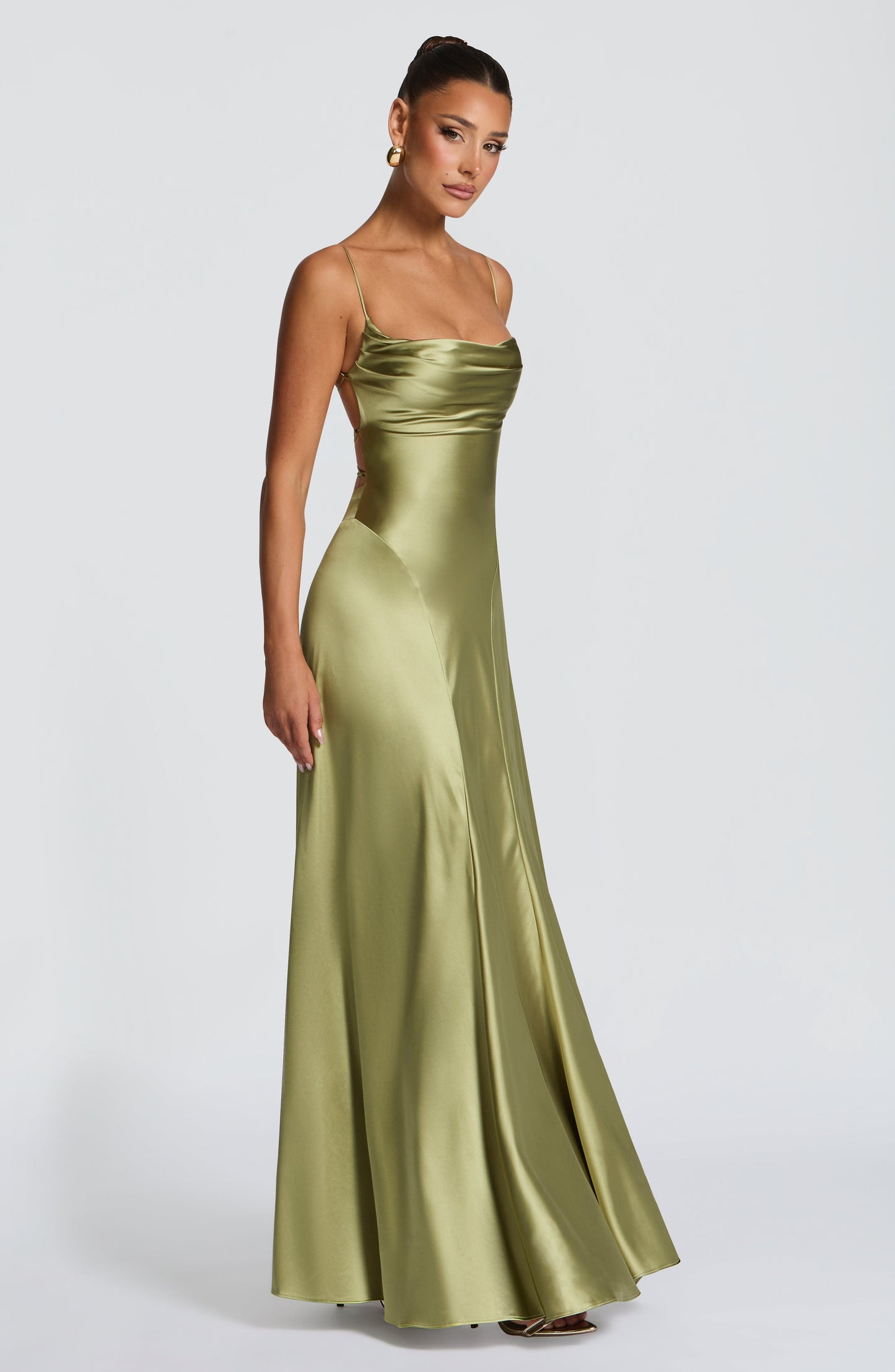 Sofia Maxi Summer Dress - Light Olive