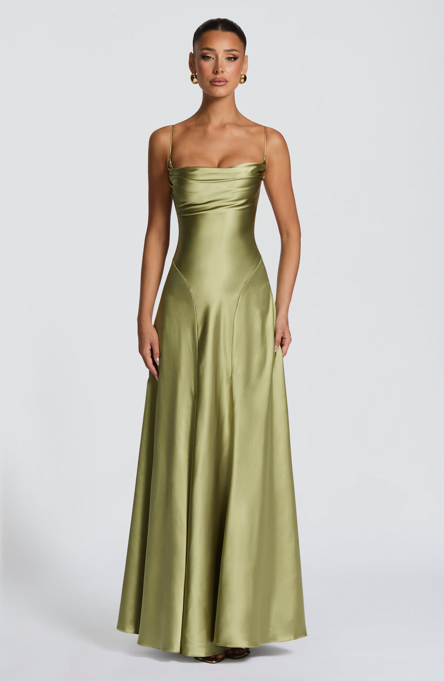 Sofia Maxi Summer Dress - Light Olive