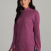 Studio Jacquard Mock Neck Tunic Pullover with Thumb Holes - Tulipwood