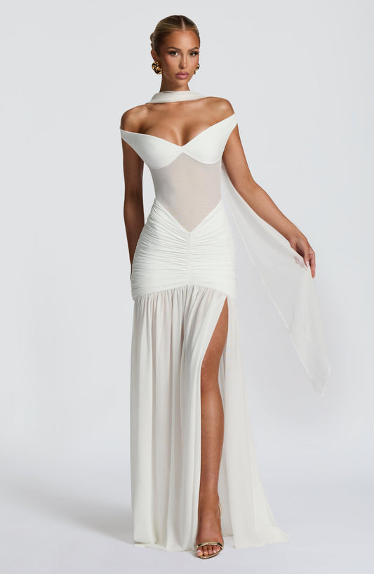 Ivory Alaia Maxi Dress in XS - front view