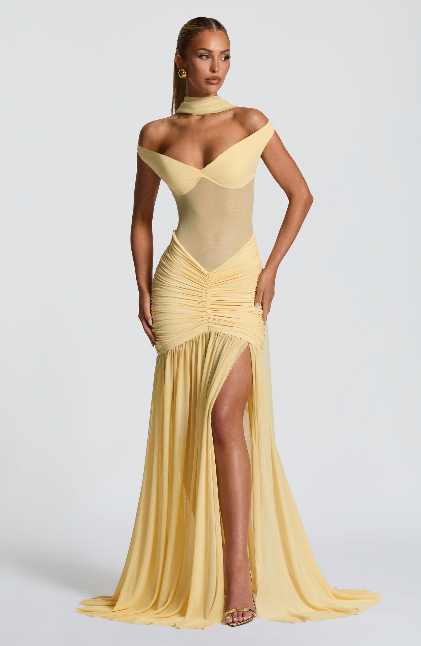 Alaia Lemon Maxi Dress in XS - front view