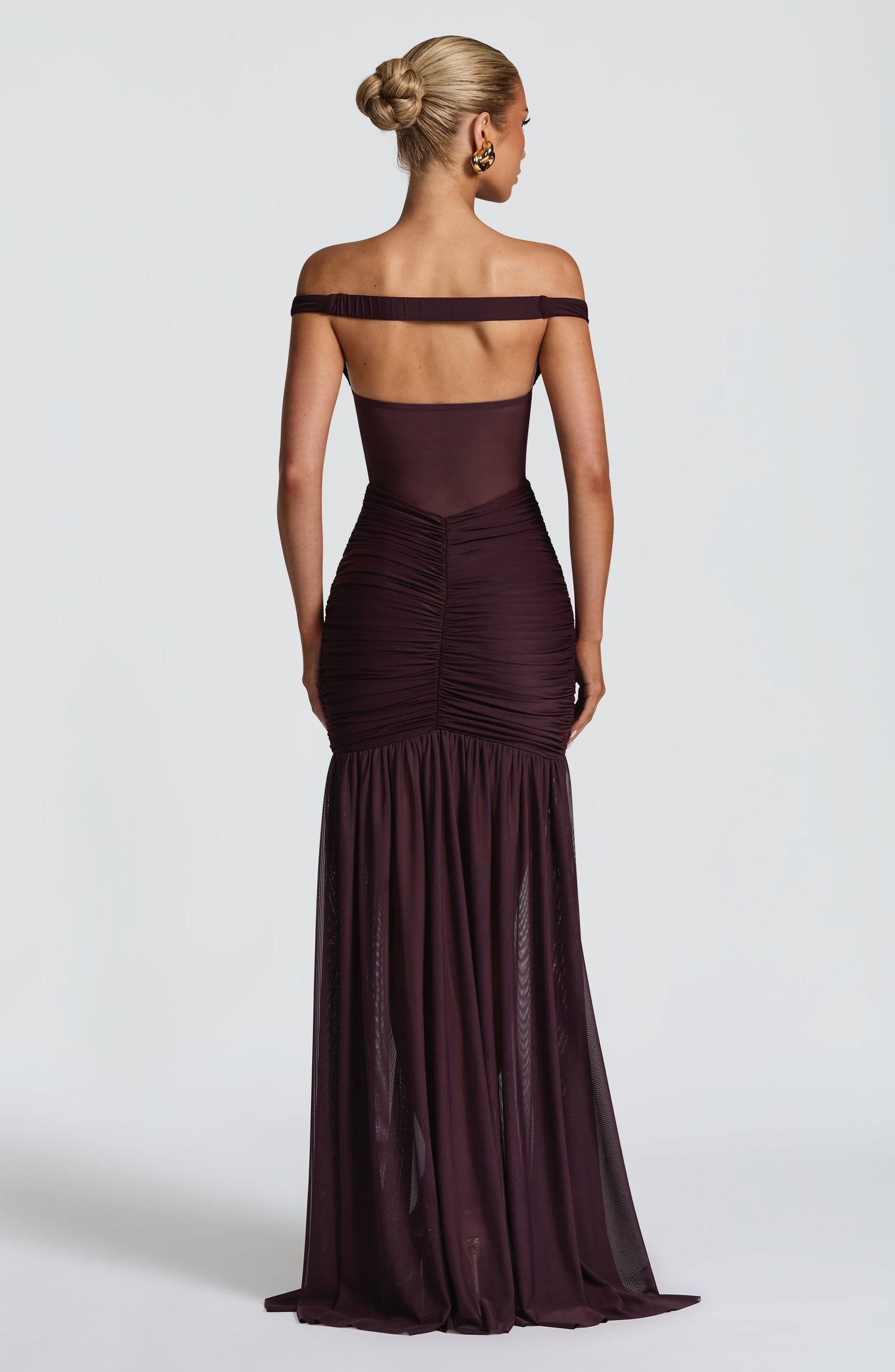 Alaia Plum Maxi Dress in XS - detail view