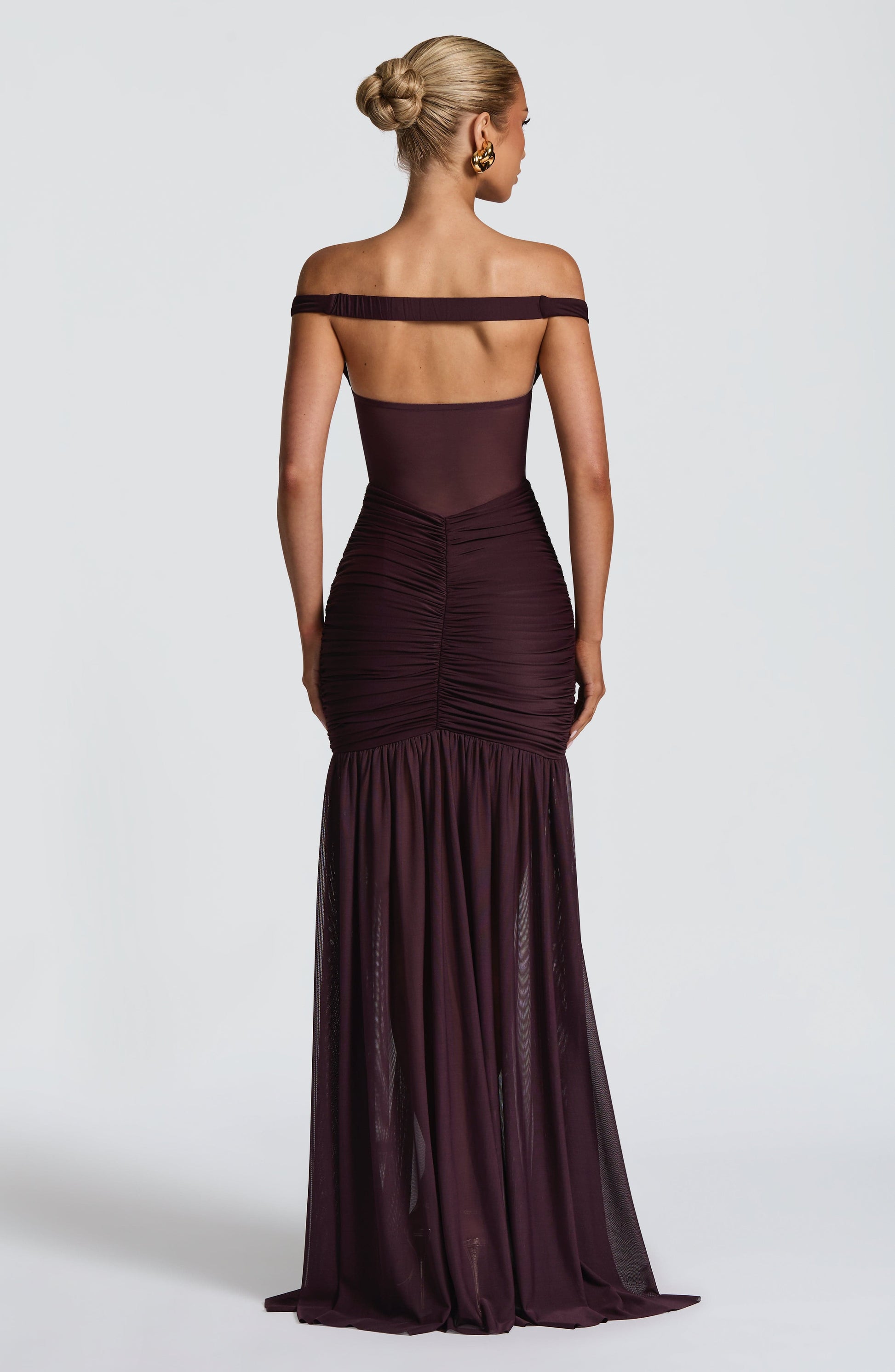 Alaia Plum Maxi Dress in XS - detail view
