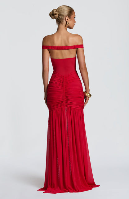 Sophia Red Maxi Summer Dress