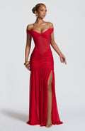 Sophia Red Maxi Summer Dress