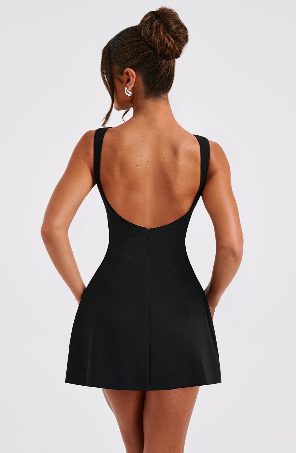 Alana Black Mini Dress in XS - side view