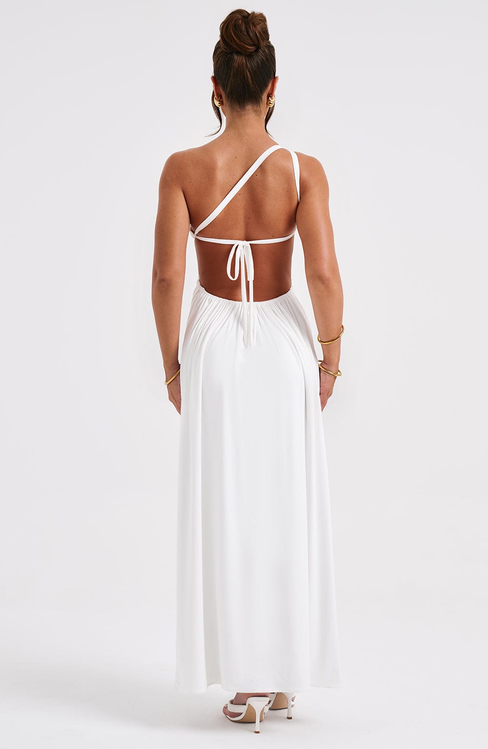 Alecia White Maxi Dress in XS - side view