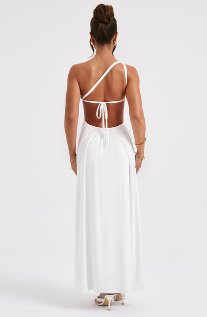 Alecia White Maxi Dress in XS - side view