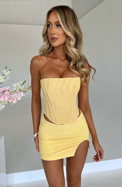 Sophie Lemon Mini Skirt for Summer
