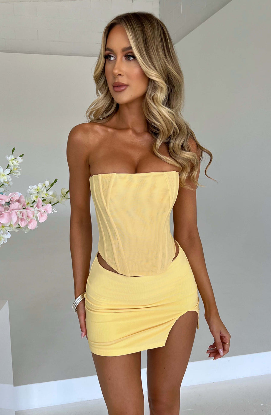 Sophie Lemon Mini Skirt for Summer
