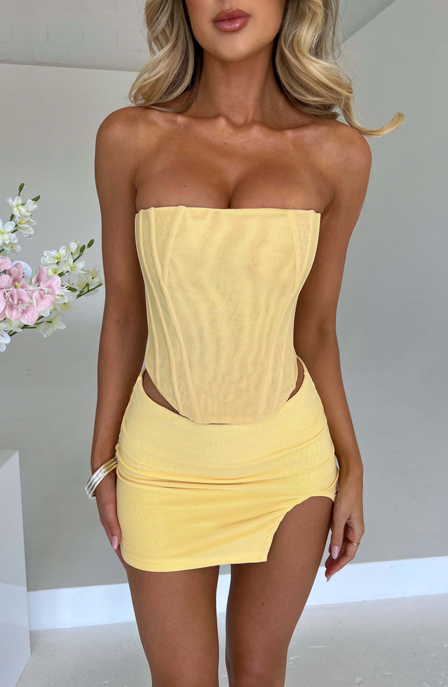 Sophie Lemon Mini Skirt for Summer