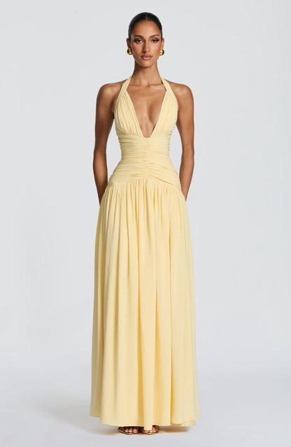 Chloe Lemon Maxi Summer Dress