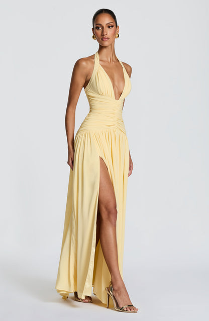 Chloe Lemon Maxi Summer Dress