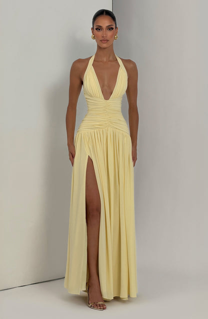 Chloe Lemon Maxi Summer Dress