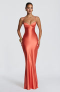 Chloe Maxi Summer Dress in Burnt Orange