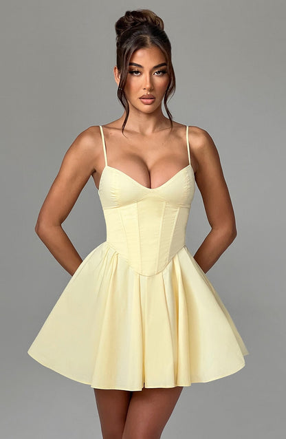 Isabella Lemon Mini Sundress