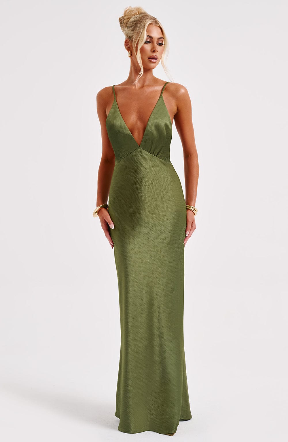 Anja Khaki Maxi Dress in XS - image 6