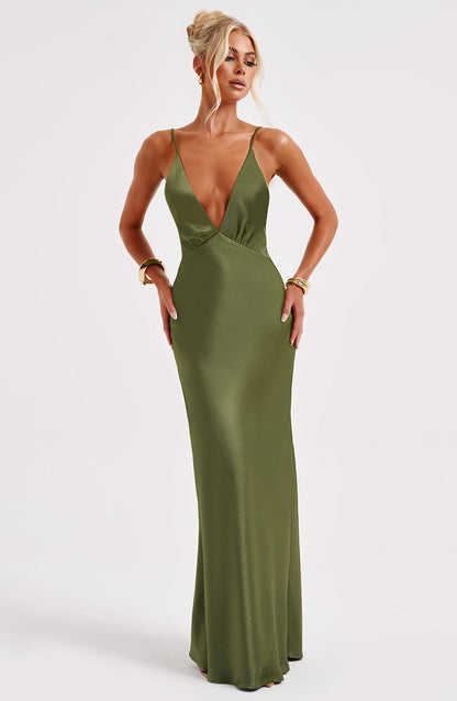 Anja Khaki Maxi Dress in XS - image 7
