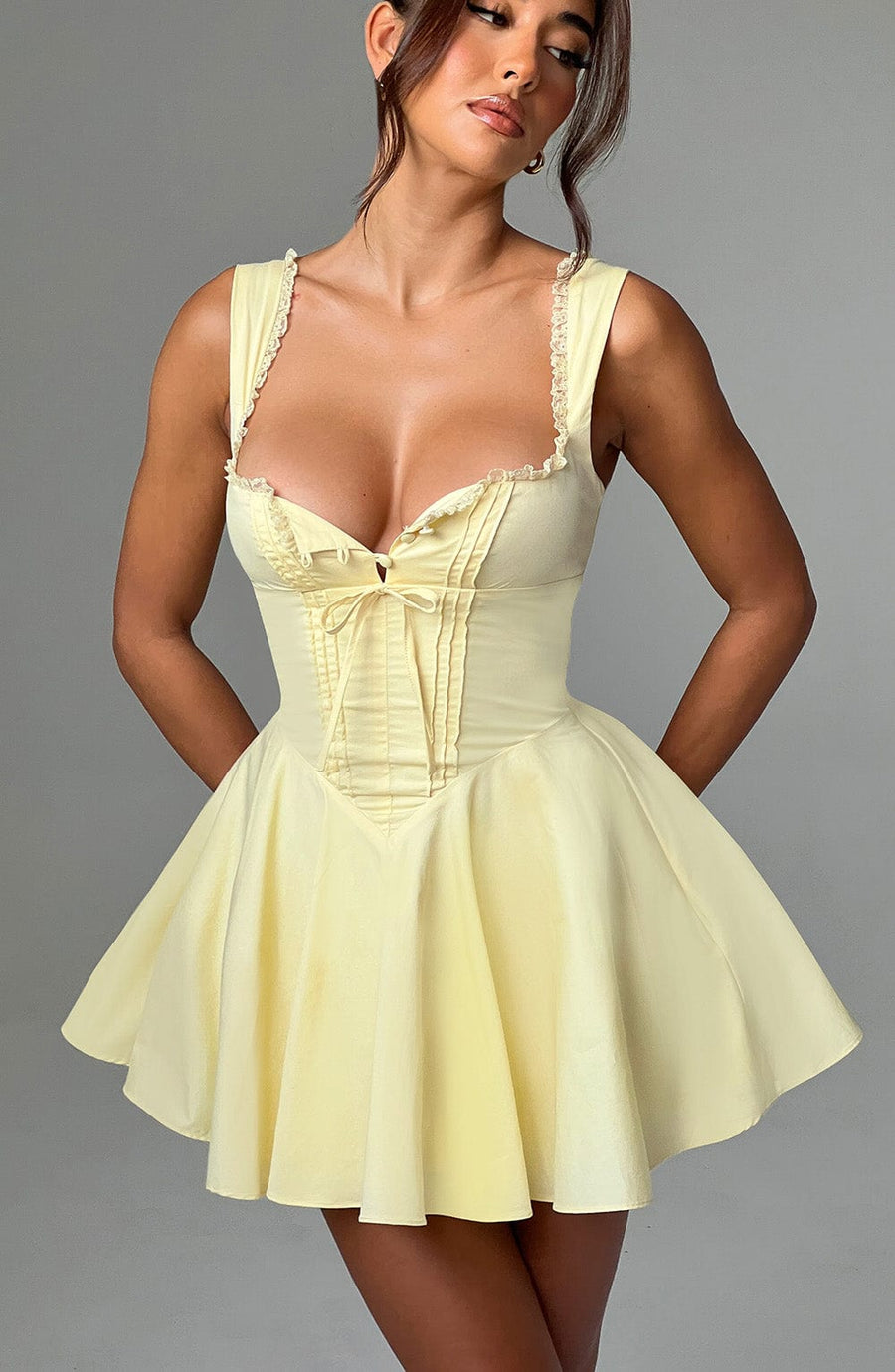 Sophia Lemon Mini Sundress
