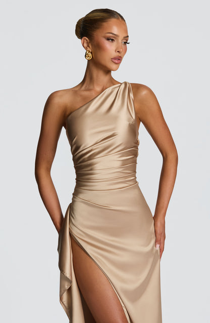 Champagne Ariel Maxi Dress in XS - detail view