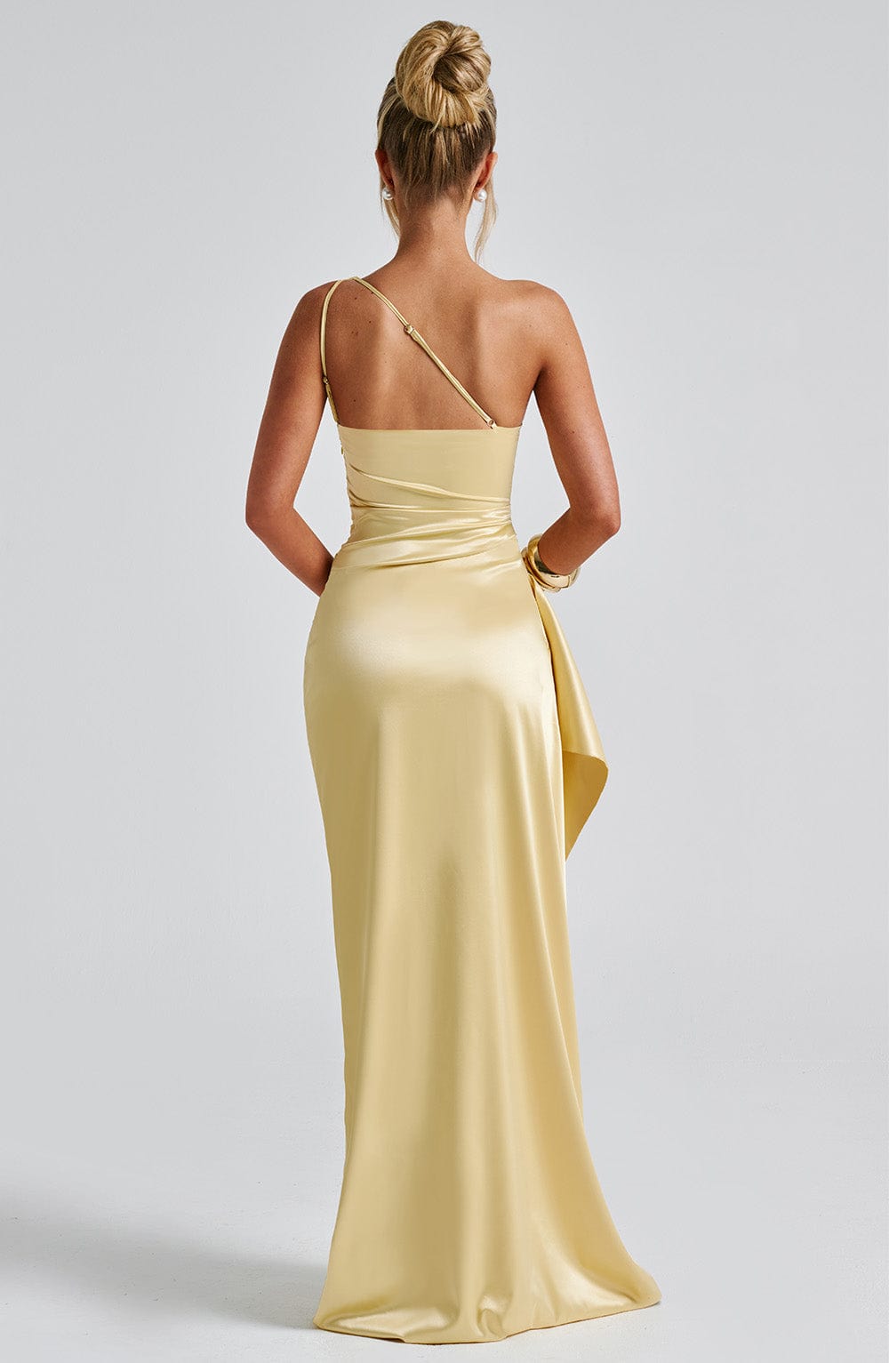 Ariel Lemon Maxi Dress in XS - back view