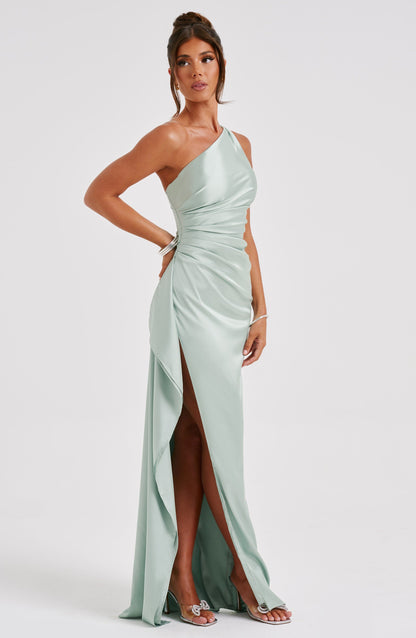 Sage Green Ariel Maxi Dress in XS - styled look