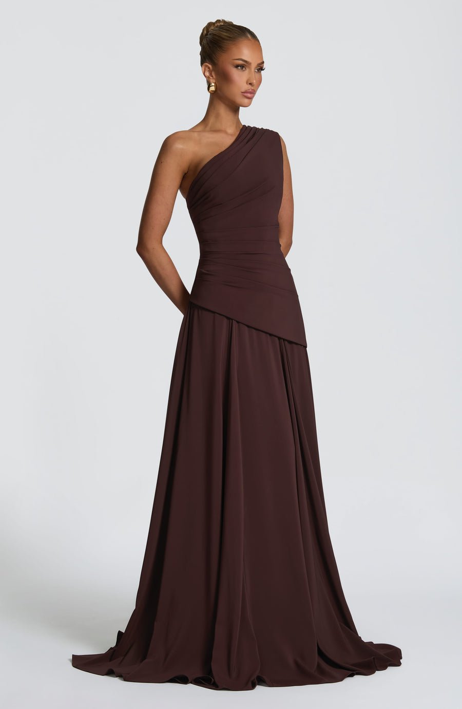 Sophia Maxi Summer Dress in Plum Brown